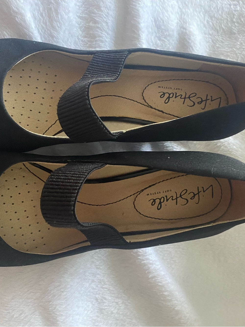 Life Stride Black Mary Jane Elastic-Strap Flats